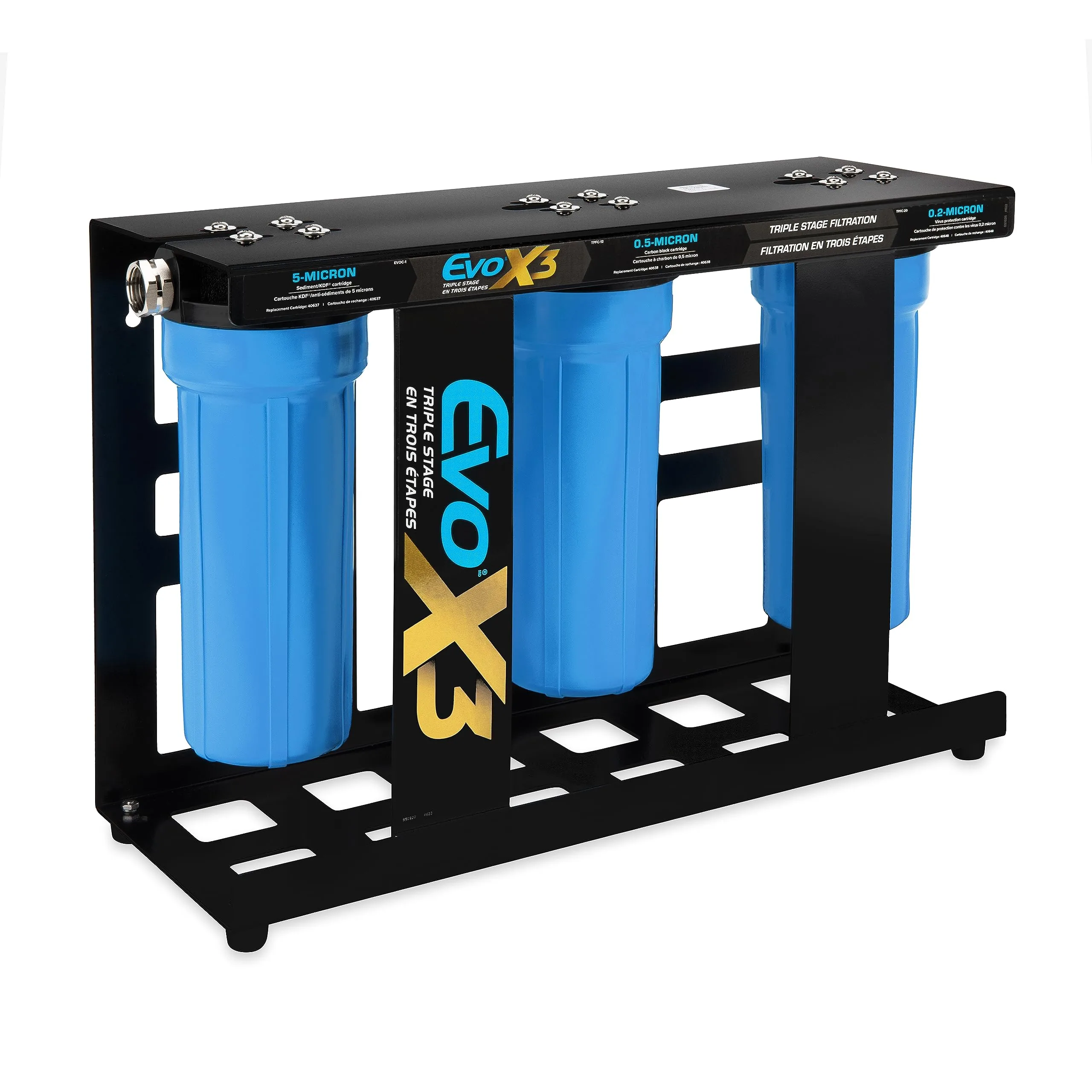 Camco Evo X3 Triple Stage Premium RV Water Filter Kit (40649)