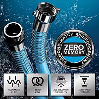 Camco EvoFlex 25-Foot Drinking Water Hose | Features an Extra Flexible Construction | Stainless Steel Strain Reliefs on Each