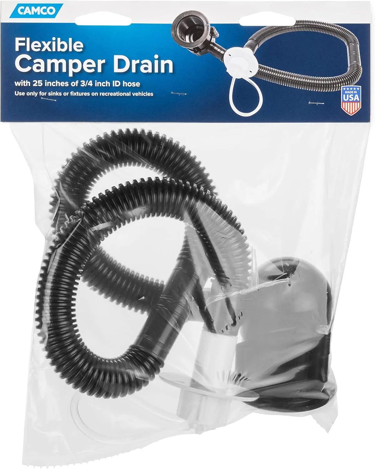 Camco Flexible Camper/RV Drain with 25in 3/4" Hose (37420)