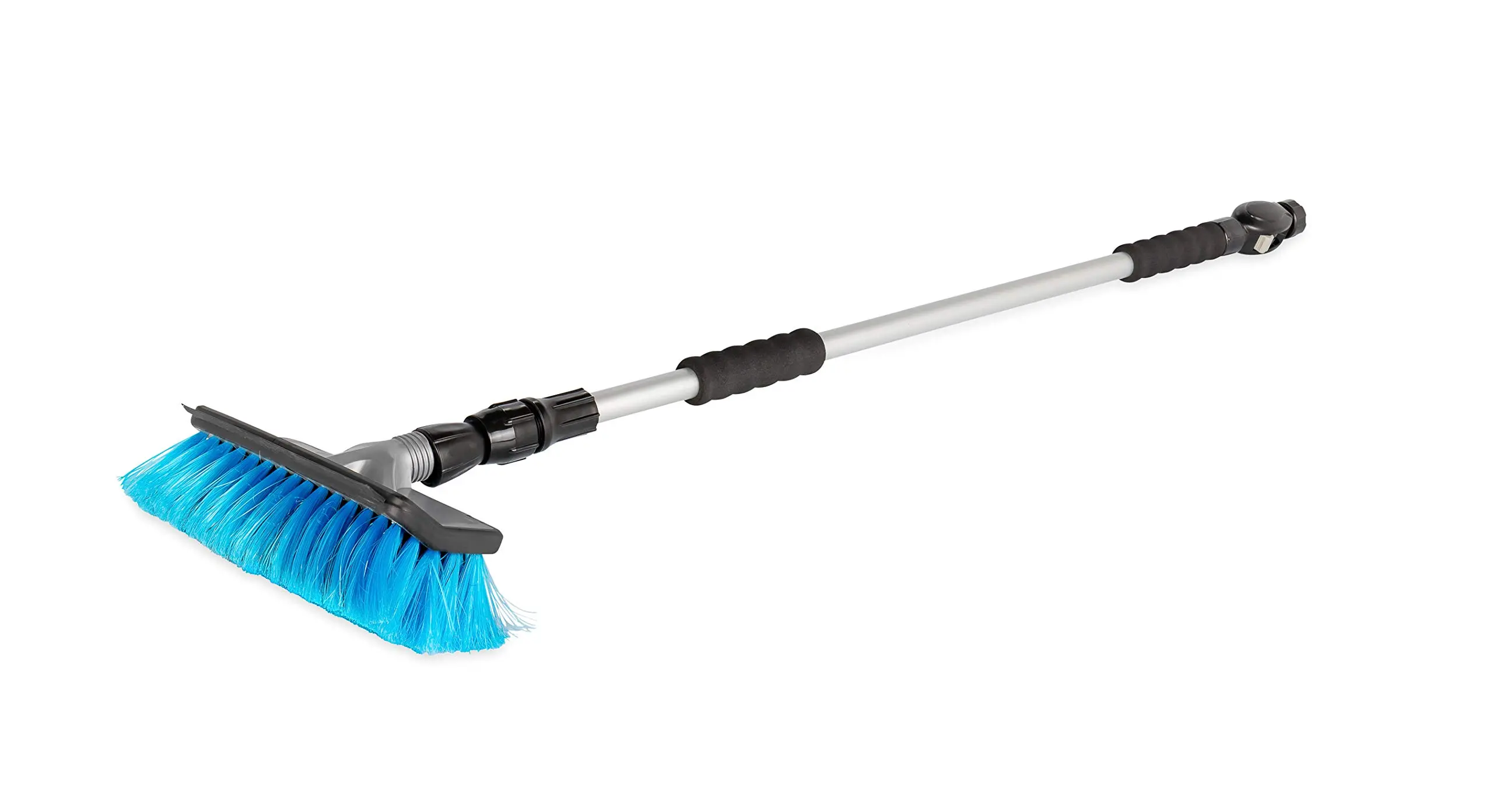 Camco 43633, RV Flow-Through Wash Brush | Features an Adjustable Handle, a Standard Garden Hose Connection