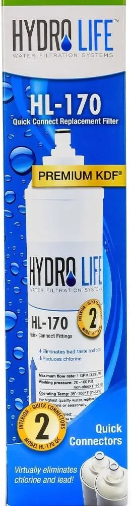 Hydro Life 52101 HL-170 QC Under Counter Replacement Filter , White
