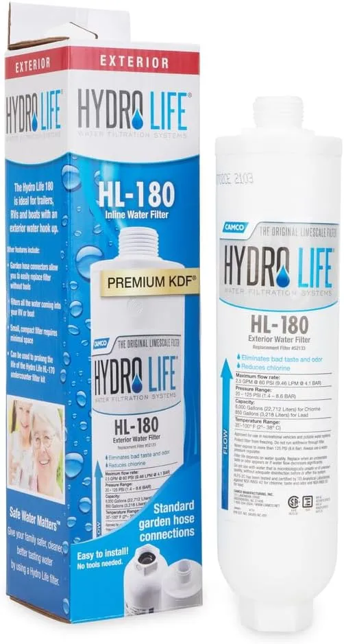 Camco Hydro Life 52133 HL-180 Disposable Inline Hose Filter