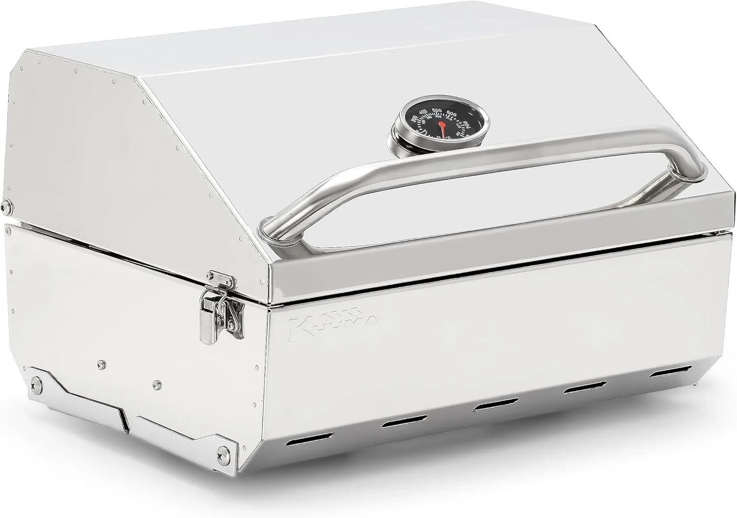Camco Kuuma Stow N’Go 216 Elite Propane Grill | Features Built-In Thermometer & Push-Button Igniter | Includes Fold Away