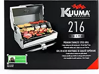 Camco Kuuma Stow N’Go 216 Elite Propane Grill | Features Built-In Thermometer & Push-Button Igniter | Includes Fold Away
