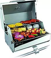 Camco Kuuma Stow N’Go 216 Elite Propane Grill | Features Built-In Thermometer & Push-Button Igniter | Includes Fold Away