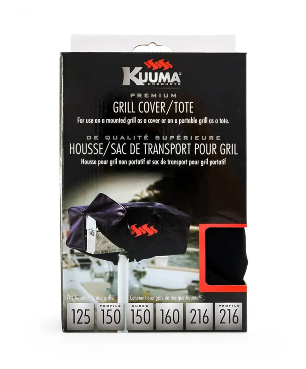 Camco Kuuma Black Portable Grill Cover | Safely Protects Kuuma Grills from Outdoor Elements | For Use on Mounted Kuuma