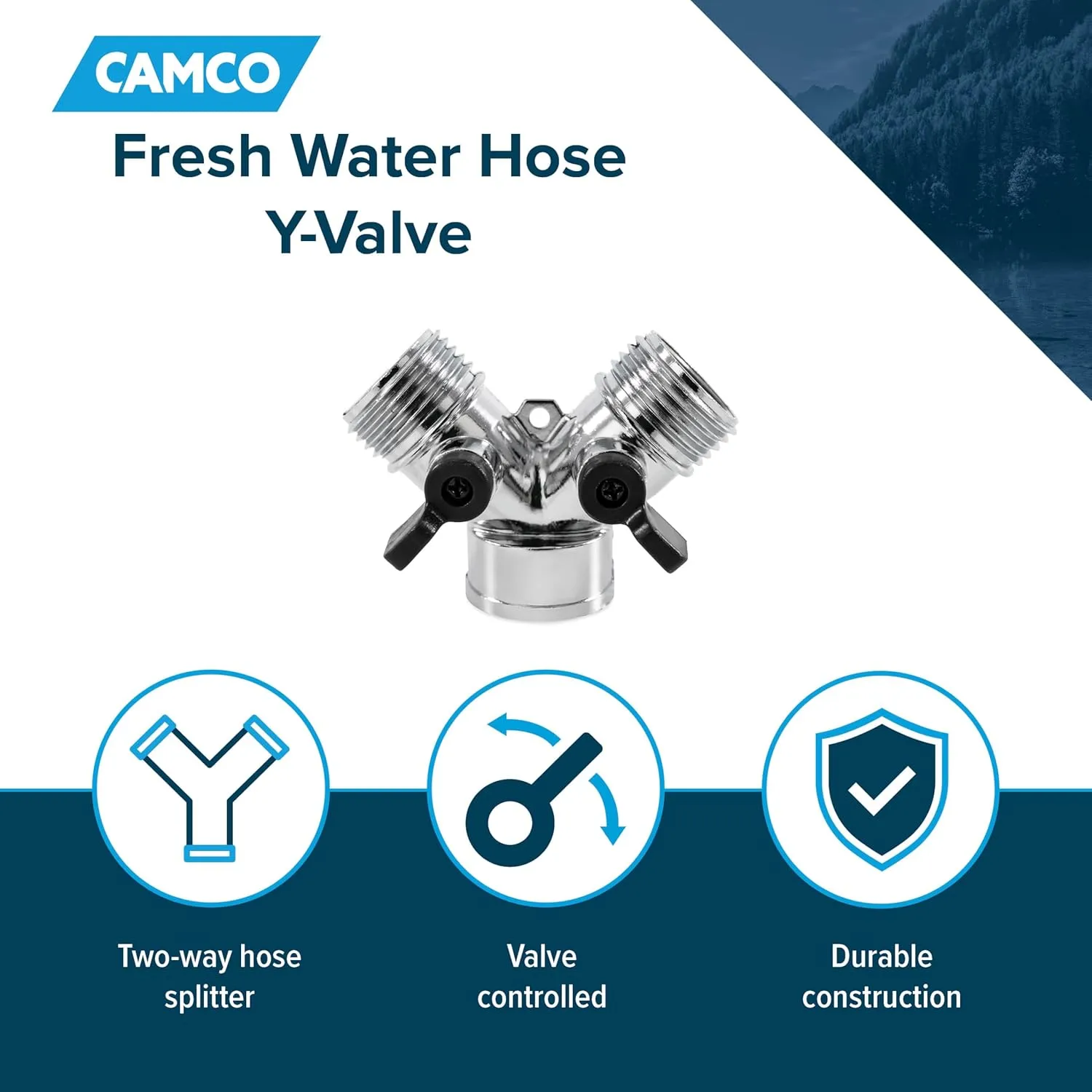 Camco Metal Fresh Water Hose Wye Valve (20114)