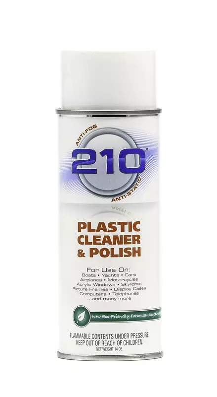 Camco Plastic Cleaner and Polish | Protect Isinglass, PLEXIGLAS, and Vinyl | Spray | 14oz (40934) 14 Ounce