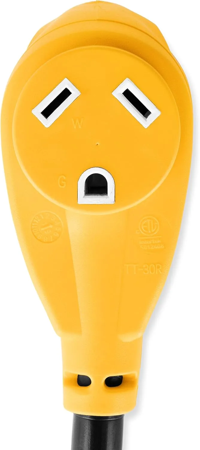 Camco Camper/RV Dogbone Electrical Adapter - Features 15-Amp Male (NEMA 5-15P) & 30-Amp Female (NEMA TT-30R)