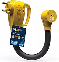 Camco Power Grip RV 12" 30-Amp Circuit Analyzer Dogbone - Features Integrated Surge Protection & Fault Indication, 12"