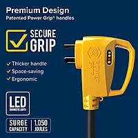 Camco Power Grip RV 18" 30-Amp Circuit Analyzer Dogbone - Features Integrated Surge Protection & Fault Indication, 18"