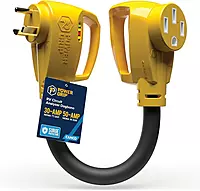 Camco Power Grip RV 18" 30-Amp Circuit Analyzer Dogbone - Features Integrated Surge Protection & Fault Indication, 18"