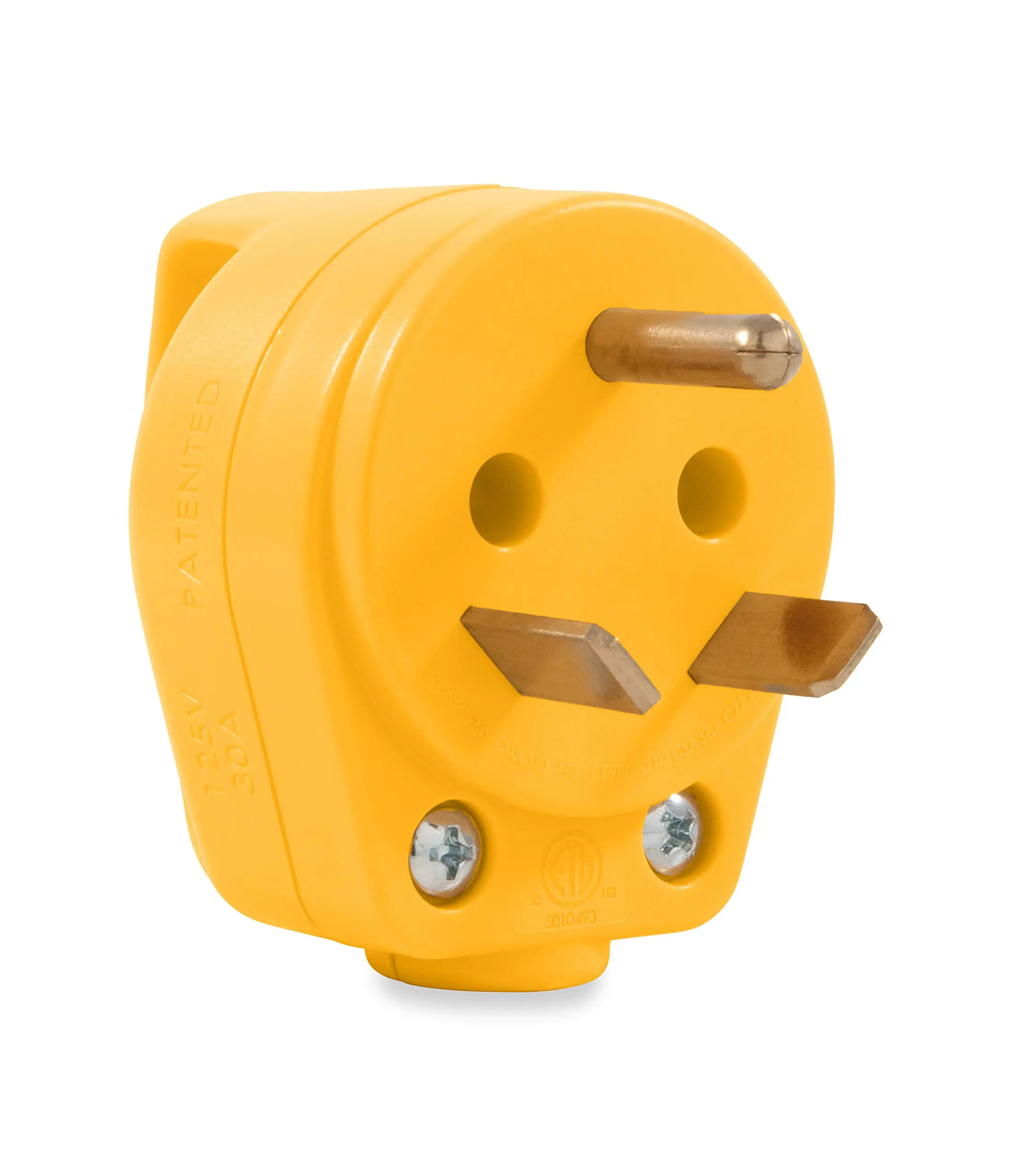 Camco Power Grip RV Mini Replacement Plug - 30 Amp NEMA TT-30P (55283)