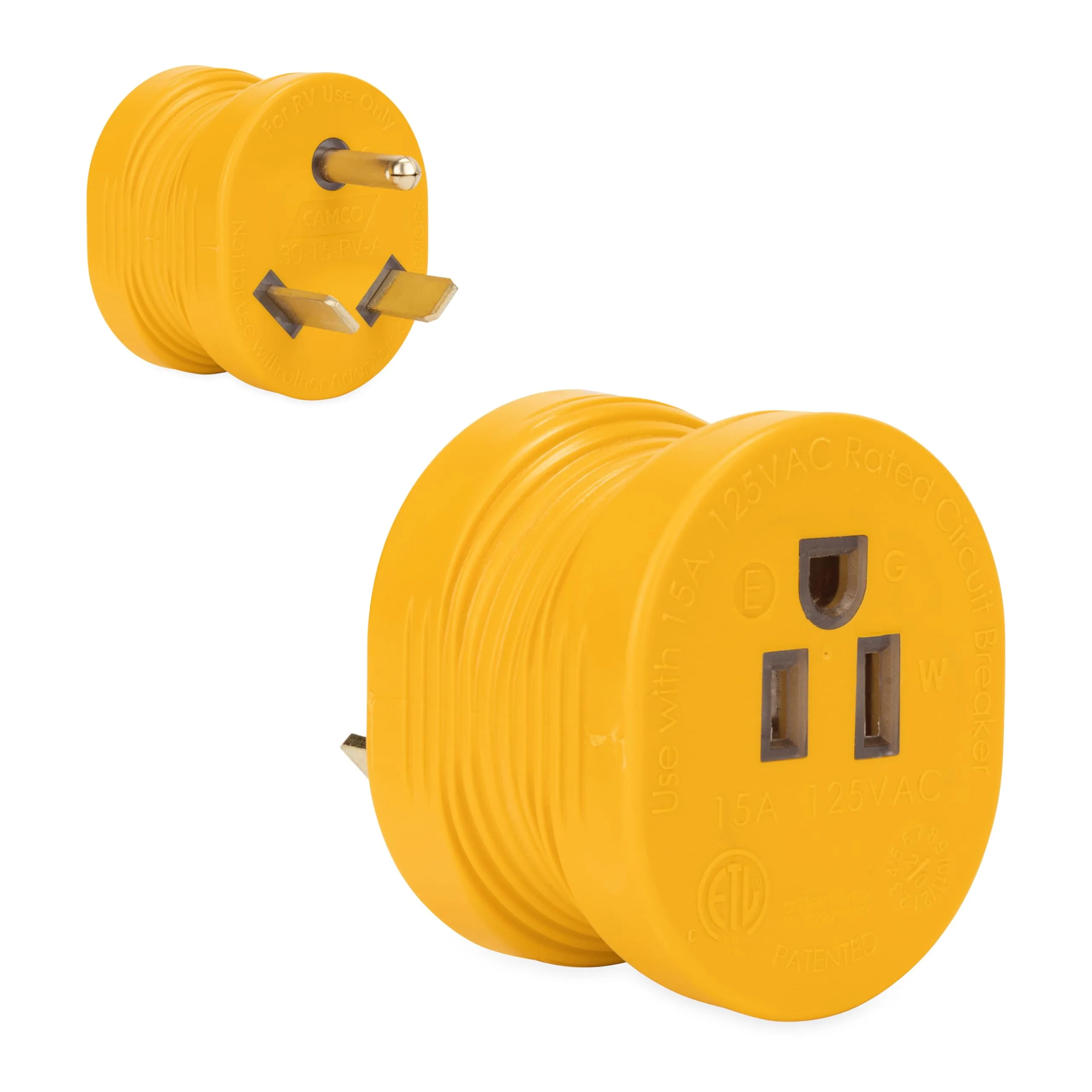 Camco PowerGrip 30A to 15A RV Power Adapter (55233)