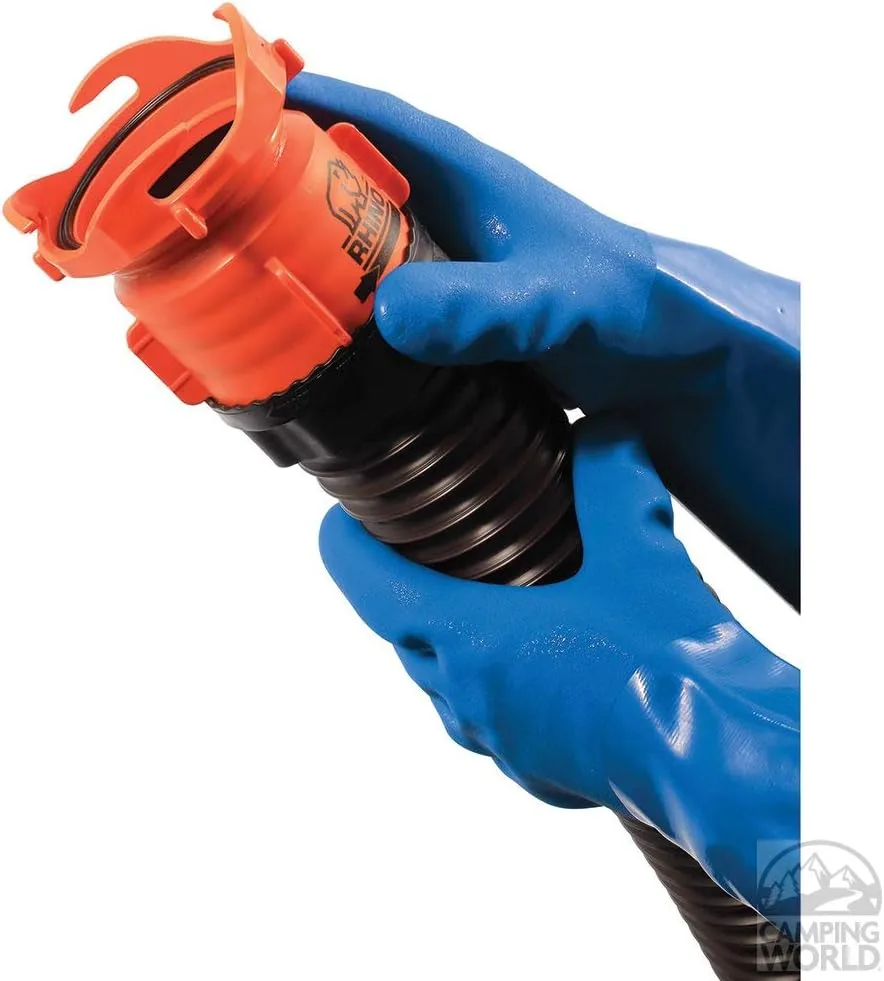Camco Durable All Purpose RV and Camper Reusable Sanitation Gloves - Blue PVC - 1 Pair (40287)