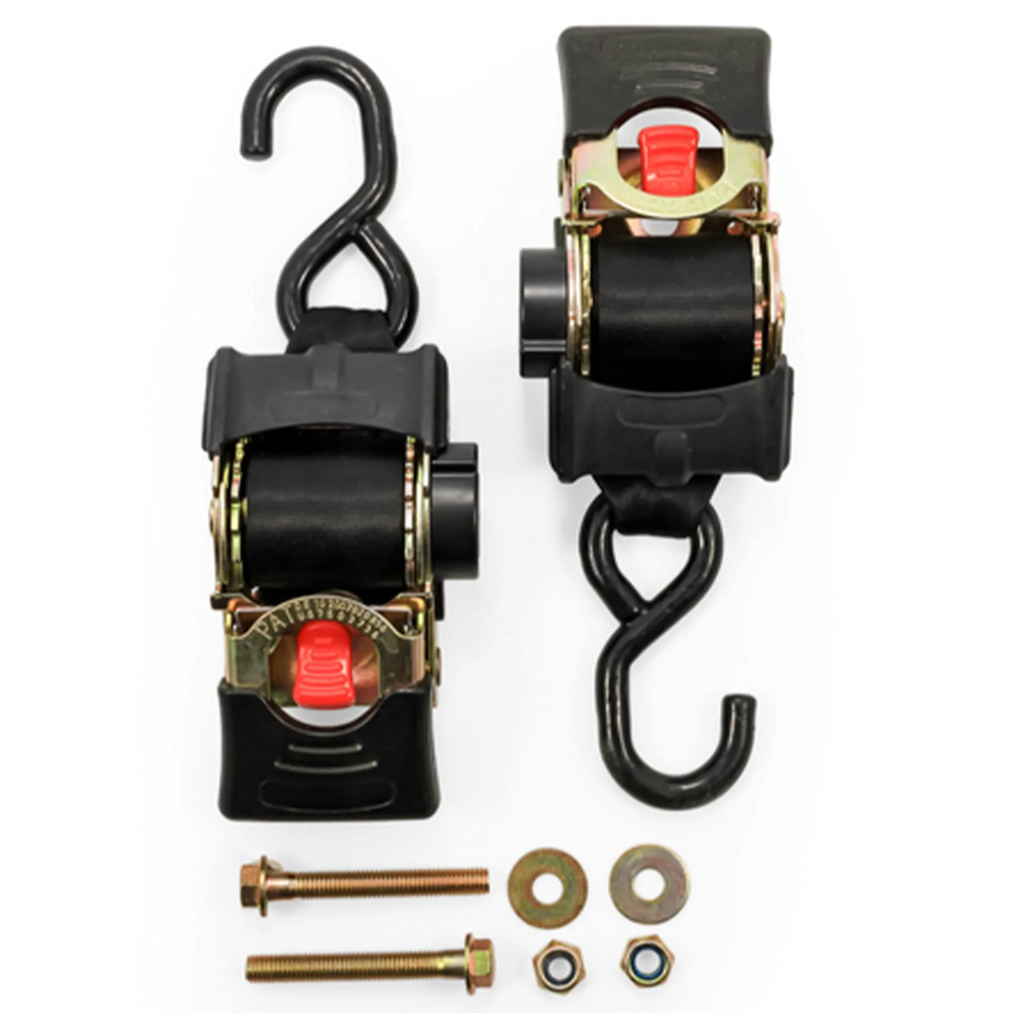 Camco Retractable Transom Tie Down Strap - 2" x 5.5', Bolt-On (2-Pack)
