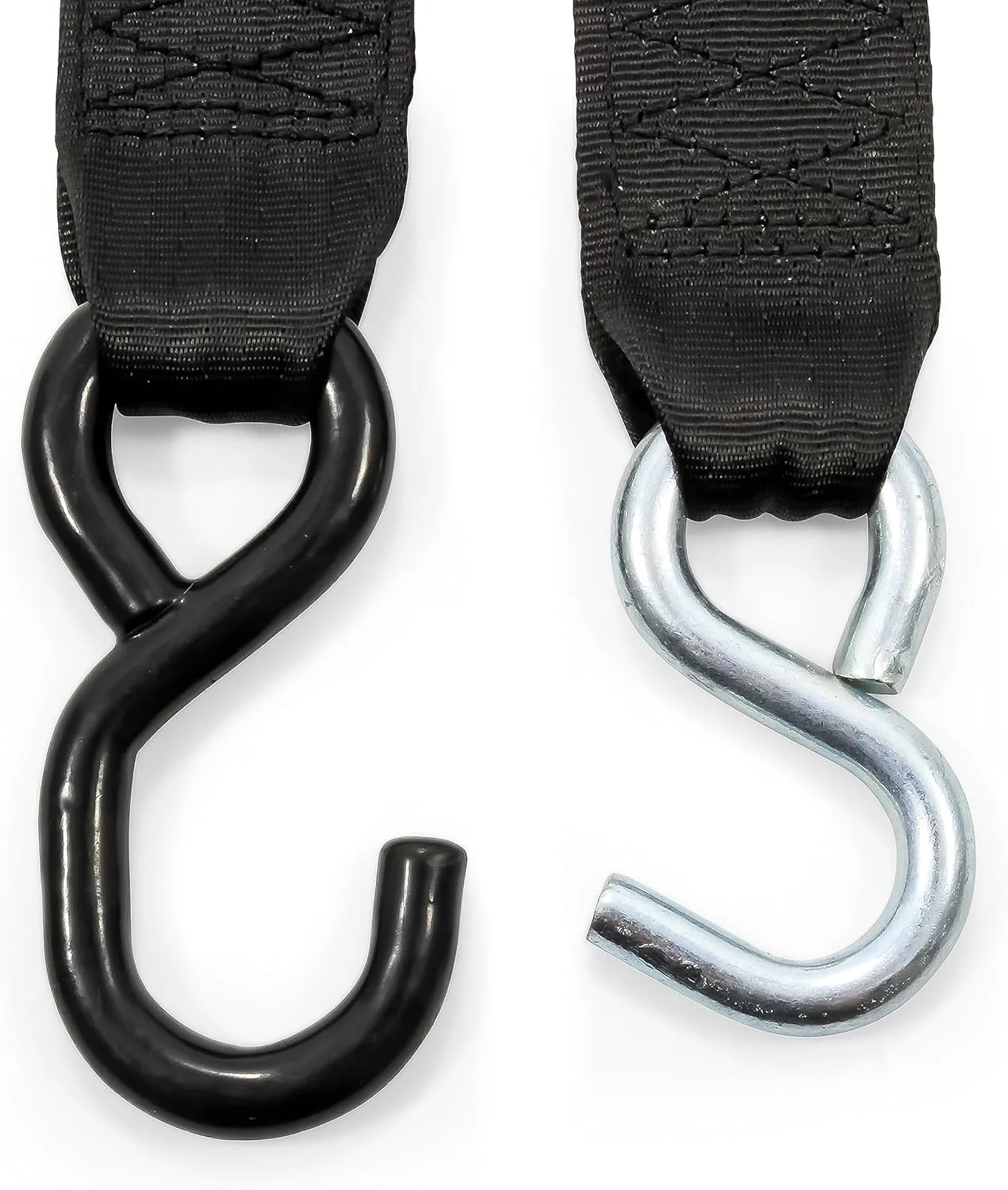 Camco Retractable Transom Tie Down Straps | Break Strength of 3,330lbs and Safe Working Load of 1,100lb | 2-Pack