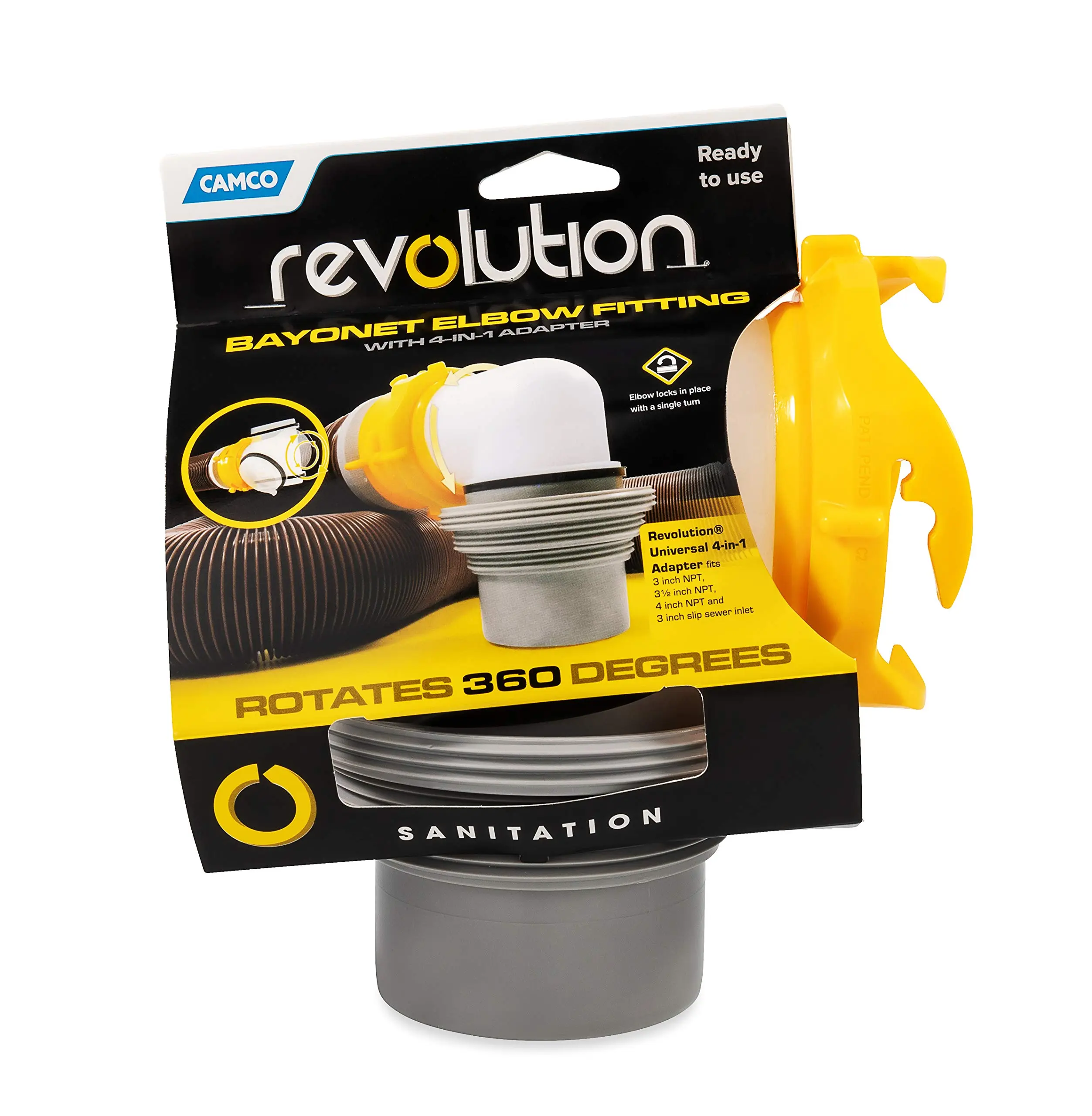 Camco Revolution RV Sewer Hose Fittings