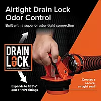 Camco Rhino RV Sewer Adapter PRO - Clear Sewer Hose Elbow with Drain Lock Adapter