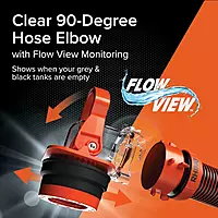 Camco Rhino RV Sewer Adapter PRO - Clear Sewer Hose Elbow with Drain Lock Adapter