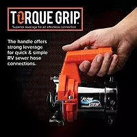 Camco Rhino RV Sewer Hose Extender PRO – 5 Sewer Hose Extension — Torque-Grip Handle with Built-in LED Flashlight