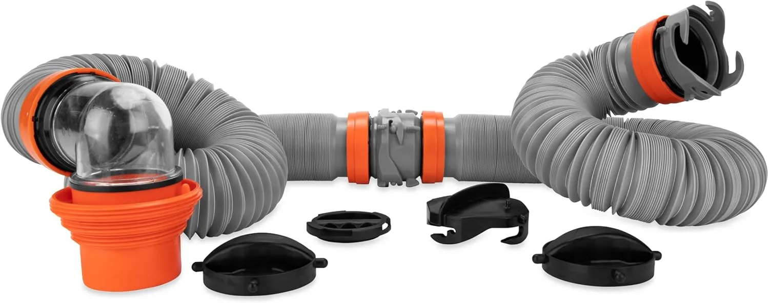 Camco Rhino X 20-Ft Camper/RV Sewer Hose Kit - (2) 10-Ft Heavy Duty RV Septic Hoses