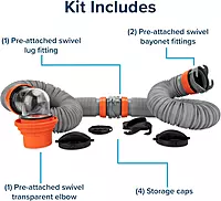 Camco Rhino X 20-Ft Camper/RV Sewer Hose Kit - (2) 10-Ft Heavy Duty RV Septic Hoses