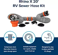 Camco Rhino X 20-Ft Camper/RV Sewer Hose Kit - (2) 10-Ft Heavy Duty RV Septic Hoses