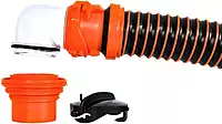 Camco RhinoEXTREME 15' Sewer Hose Kit w/ Swivel Fitting 4 In 1 Elbow Caps
