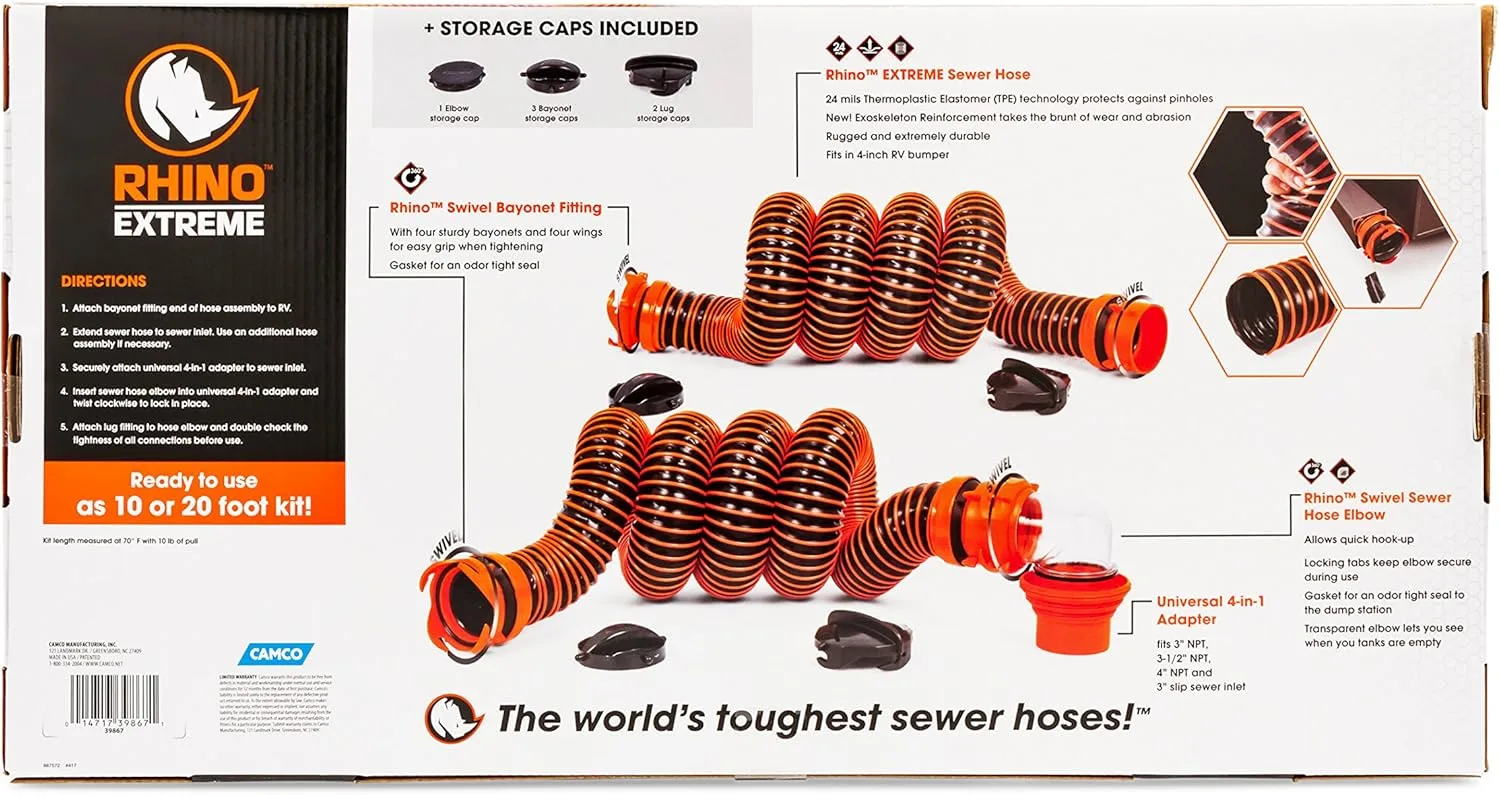Camco RhinoEXTREME RV Sewer Hose Kit