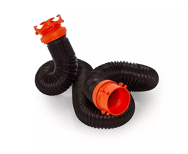 Camco RhinoFLEX Heavy Duty 10ft RV Sewer Hose Extension Kit with Swivel Fitting