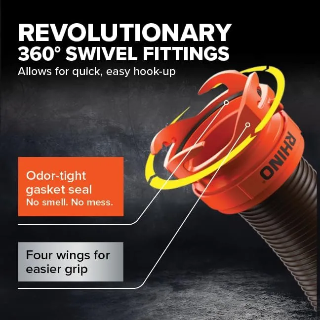 Camco RhinoFLEX RV Sewer Hose Kit with Removable 4-in-1 Elbow Adapter