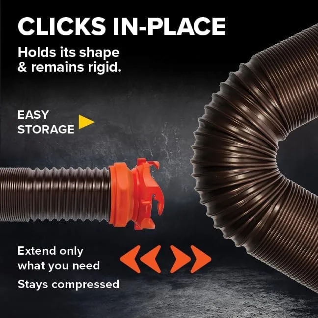 Camco RhinoFLEX RV Sewer Hose Kit with Removable 4-in-1 Elbow Adapter