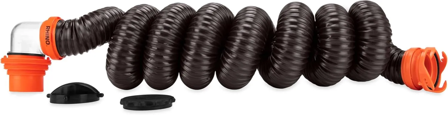Camco RhinoFLEX RV Sewer Hose Kit with Removable 4-in-1 Elbow Adapter