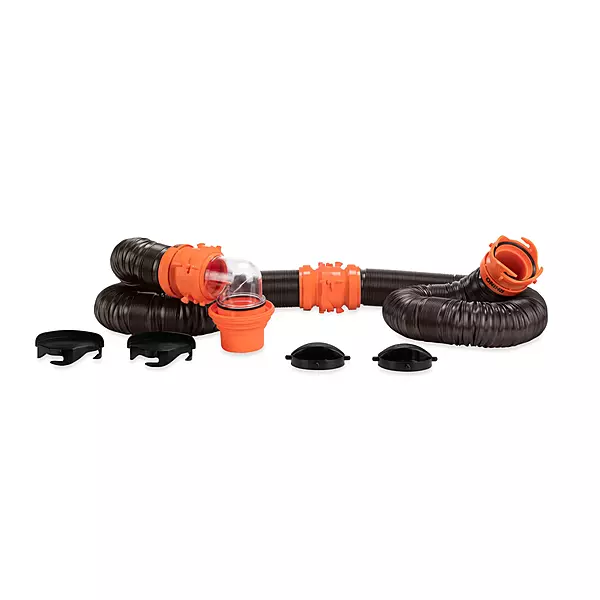 Camco RhinoFLEX RV Sewer Hose Kit with Removable 4-in-1 Elbow Adapter