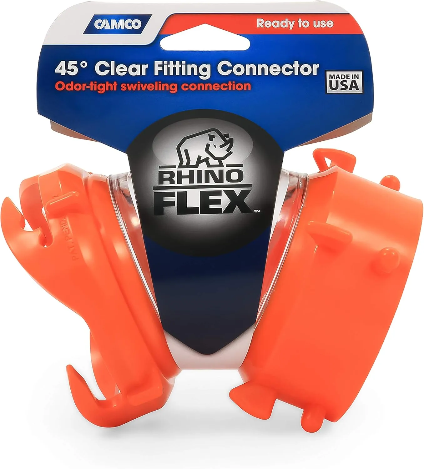 Camco RhinoFLEX Clear RV Sewer Hose Swivel Fitting