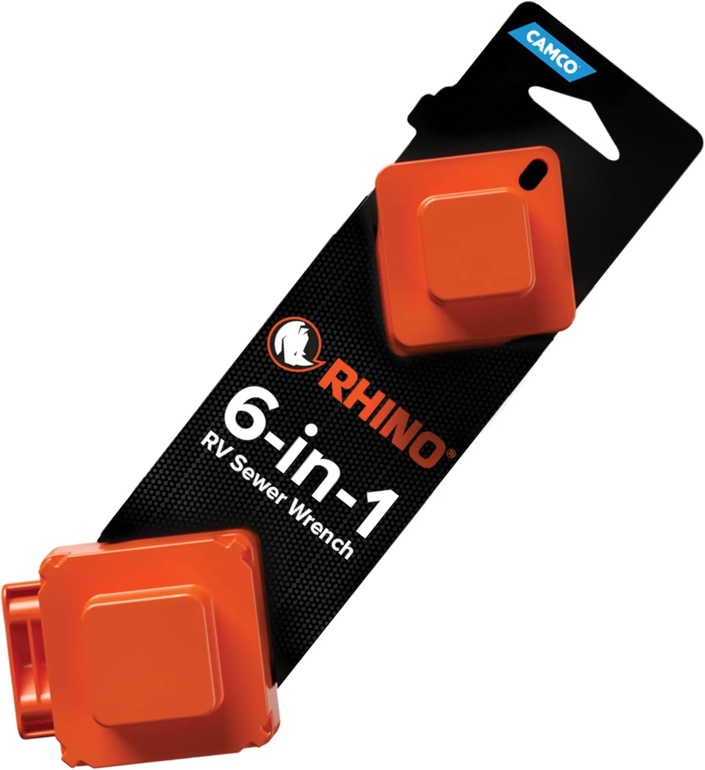Camco RhinoFLEX 6-in-1 RV Sewer Wrench | Compatible with 3-Inch and 4-Inch Male or Female Sewer Clean-out Plugs