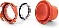 Camco 39736, RhinoFlex Clear RV Sewer Hose Elbow with 4-in-1 Adapter | Features a 360-Degree Fitting Rotation and Built-in