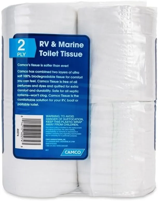 Camco 40274 RV & Marine Toilet Tissue, 2-Ply, 4-Pk. - Quantity 4