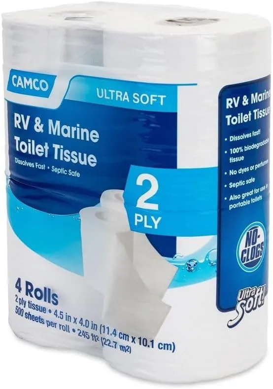 Camco 40274 RV & Marine Toilet Tissue, 2-Ply, 4-Pk. - Quantity 4