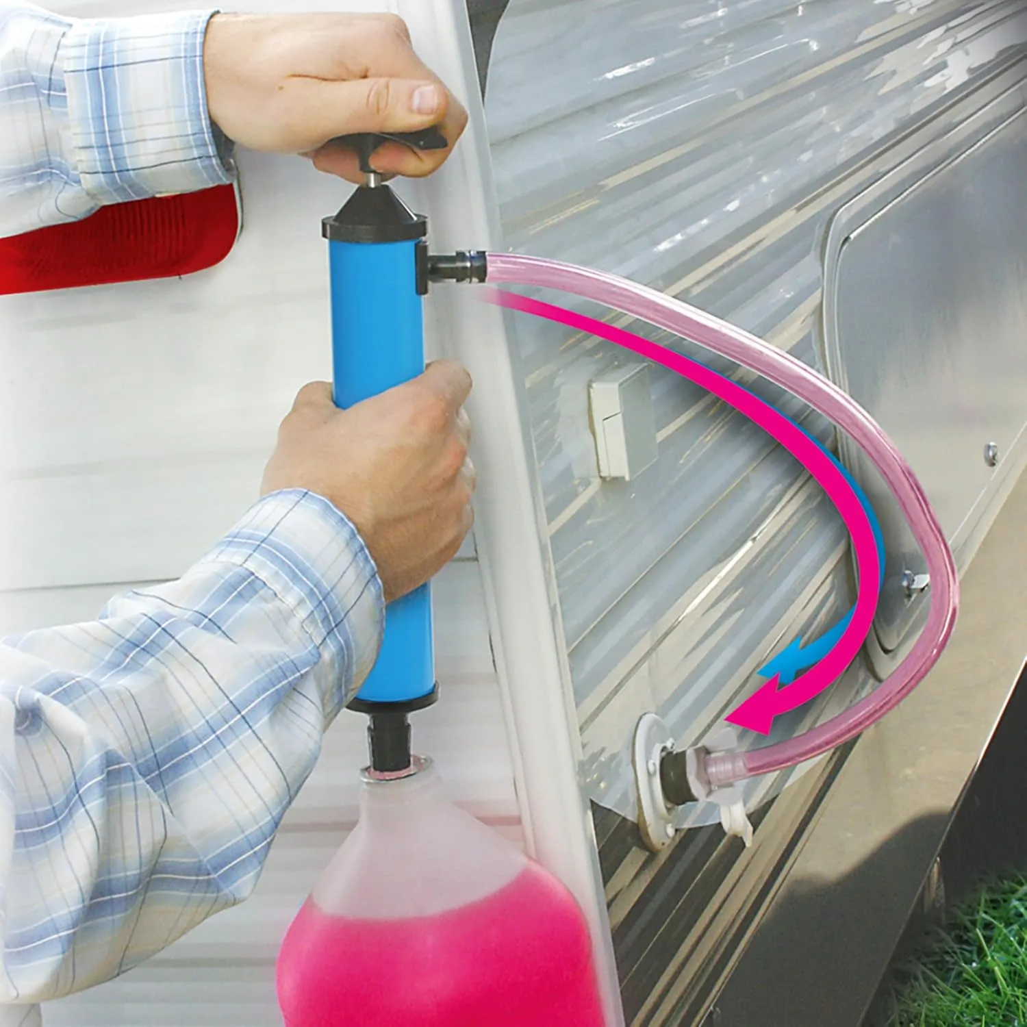 Camco RV Antifreeze Hand Pump Kit - RV Winterizing Kit - Protect RV Plumbing & Simplify The RV Winterizing Process - Manually Pump Antifreeze Directly into The RV Waterline & Supply Tanks (36003)