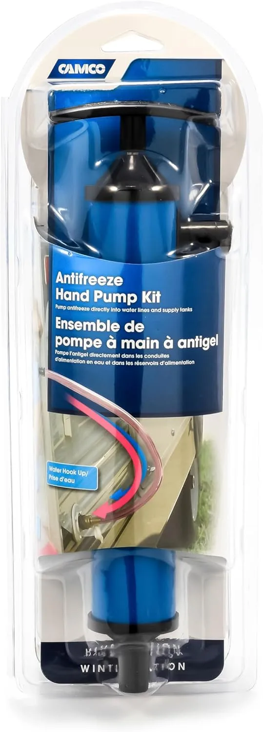 Camco RV Antifreeze Hand Pump Kit - RV Winterizing Kit - Protect RV Plumbing & Simplify The RV Winterizing Process - Manually Pump Antifreeze Directly into The RV Waterline & Supply Tanks (36003)