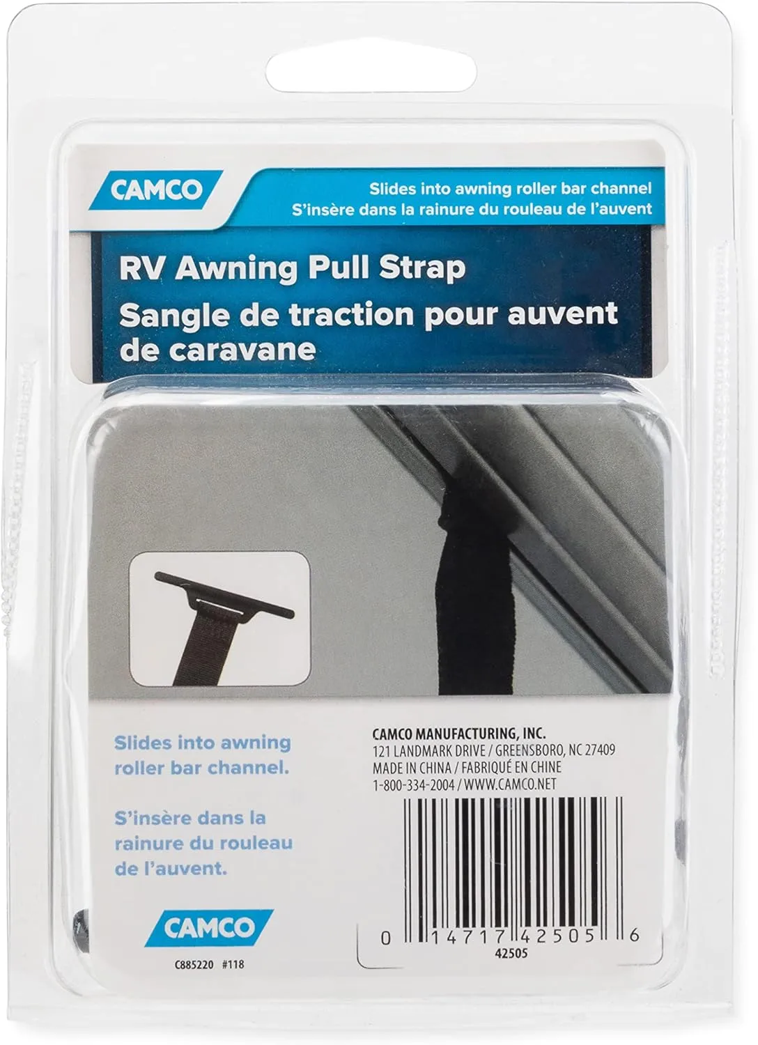 Camco RV Awning Replacement Pull Strap | 99-1/4 in x 1 in | Black (42505)