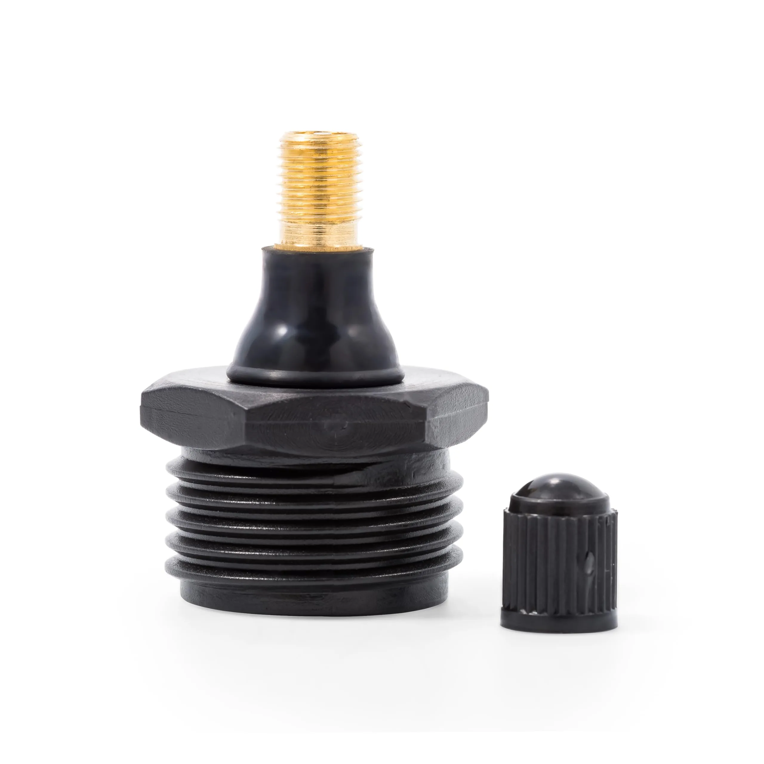 Camco RV Blow Out Plug with Schrader Valve - Features Rust Resistant Double Plastic Construction - Essential RV Winterization Tool Prevents Freeze Damage (36133)
