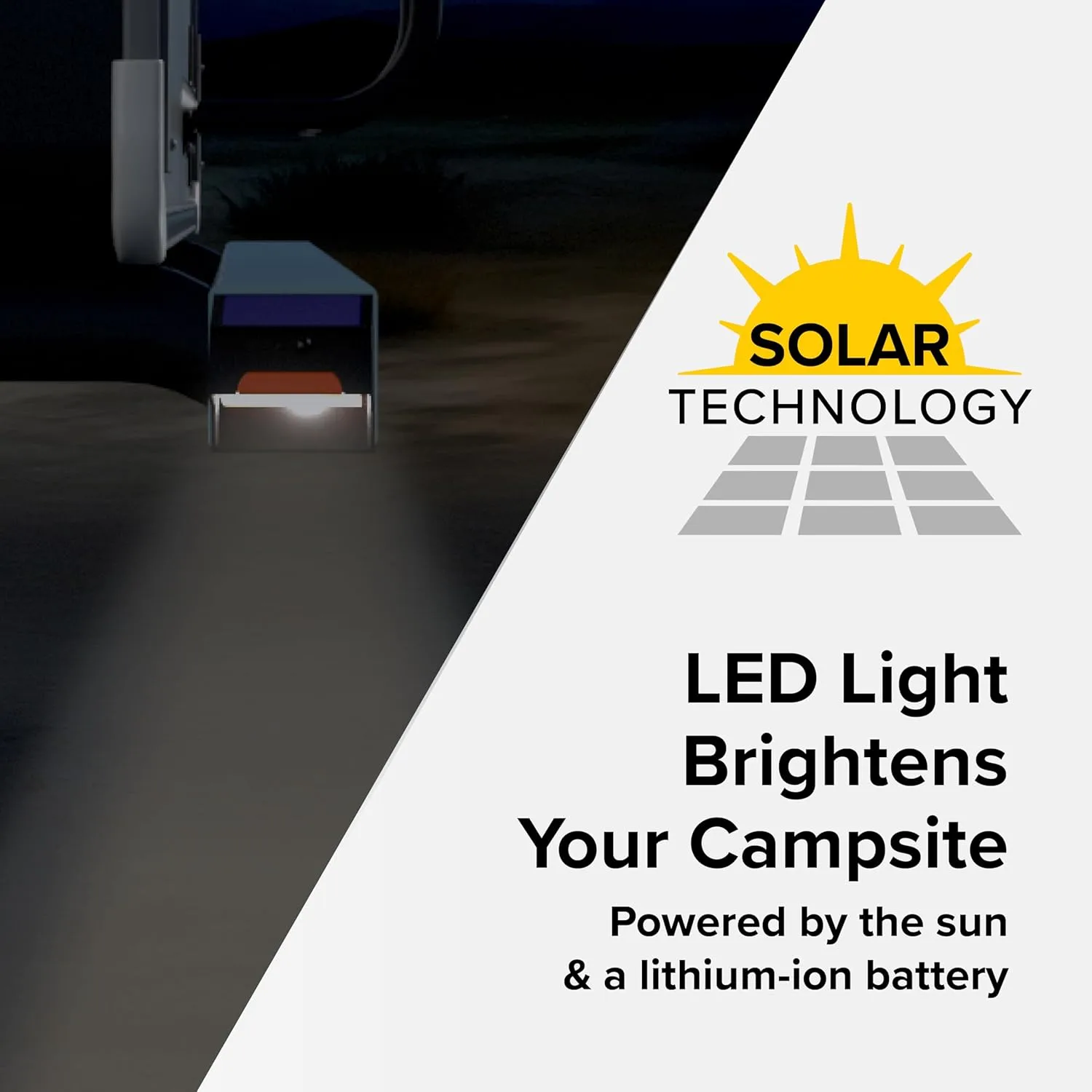 Camco RV Bumper Cap Solar Light — Motion-Activated Lighting – Fits 4" Square RV Bumpers (40332)