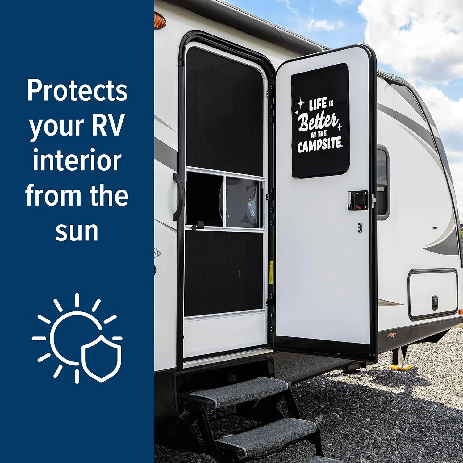CAMCO RV Door Window Light Blocking Shade