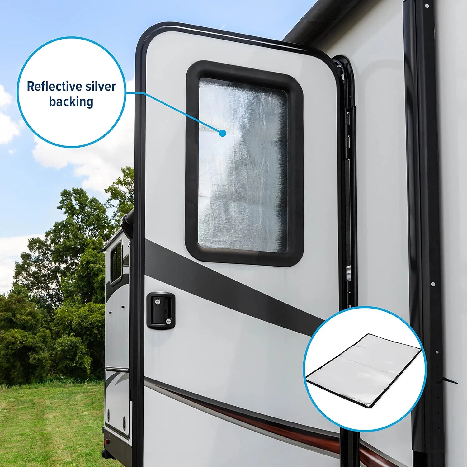 CAMCO RV Door Window Light Blocking Shade