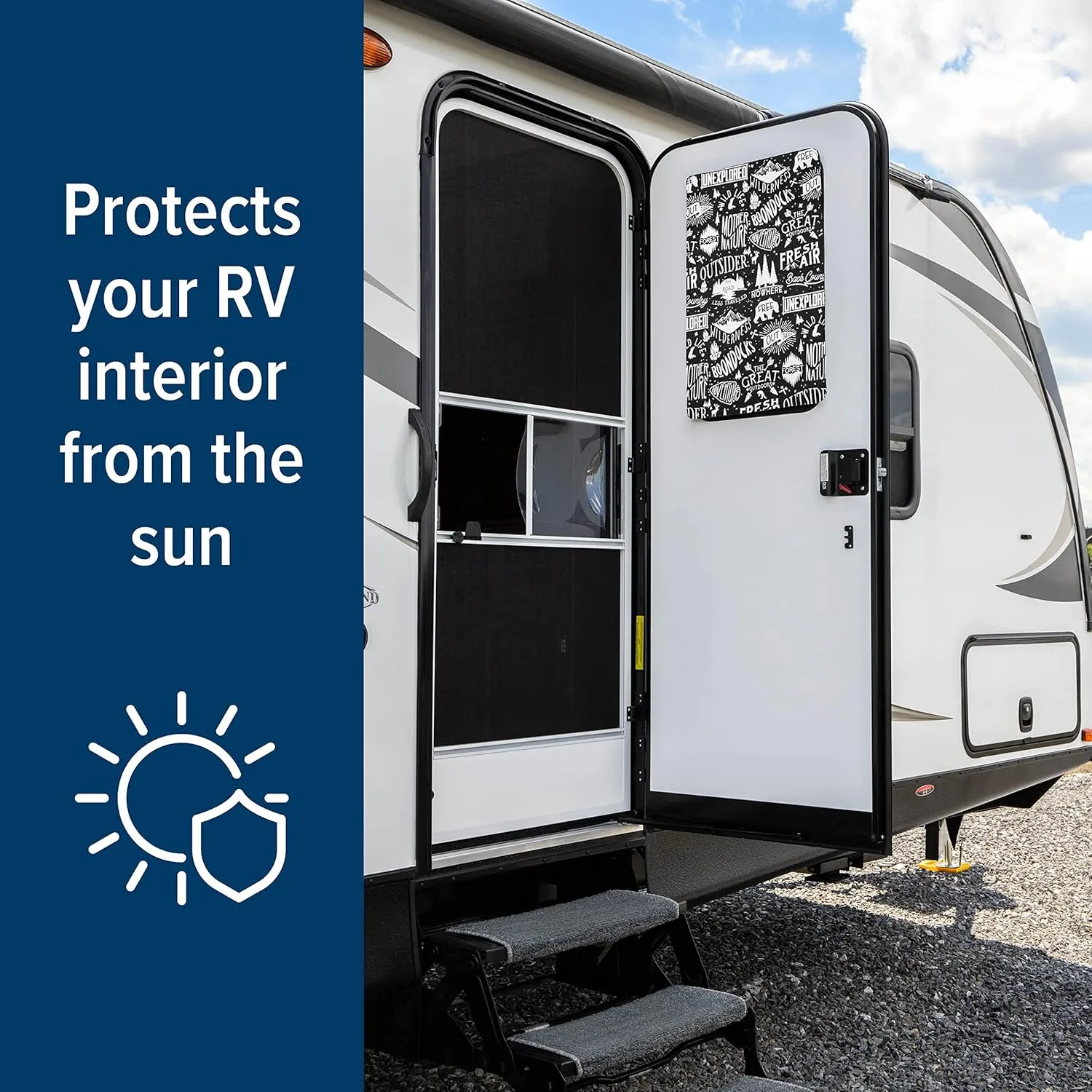 CAMCO RV Door Window Light Blocking Shade