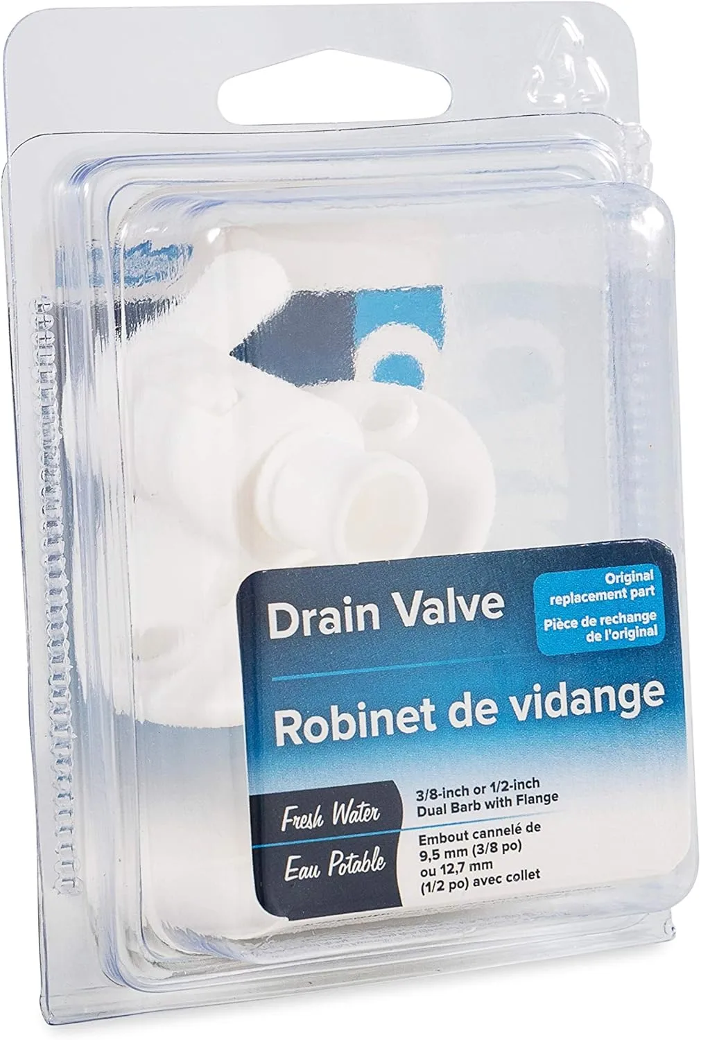Camco RV Water Tank Drain Valve 22223 — Flanged Plastic 3/4"