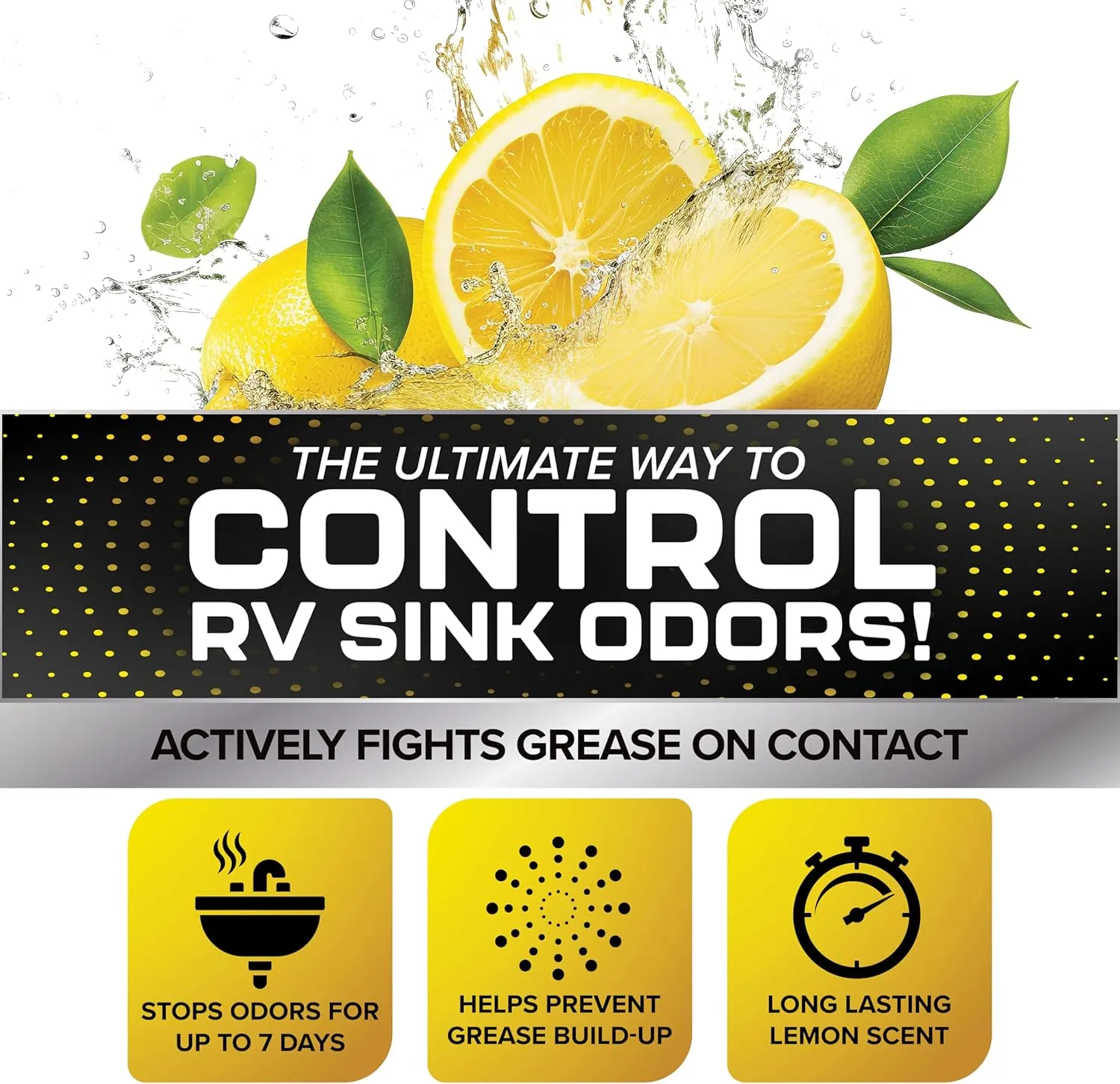 CAMCO TST RV Grey Water Odor Control, Lemon Scent